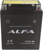 Мотоциклетный аккумулятор ALFA YTX7L-BS (7 А·ч) - фото