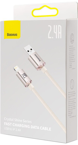 Кабель Baseus Crystal Shine USB Type-A - Lightning (1.2 м, розовый) - фото