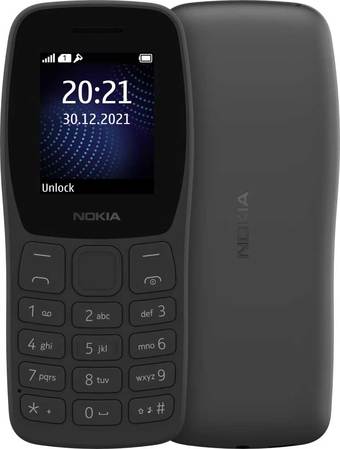 Кнопочный телефон Nokia 105 (2022) TA-1432 (черный, без З/У) - фото