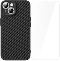 Чехол для телефона Baseus Synthetic Fiber Series для iPhone 15 Plus 660157942A (черный/прозрачный) - фото