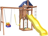 Игровой комплекс National Tree Company С качелями 3 в 1 и гибкими подвесными IgroWoods ДП-15 - фото