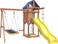 Игровой комплекс National Tree Company Качели лодочка и прямоугольное гнездо Лодка IgroWoods ДП-9 - фото