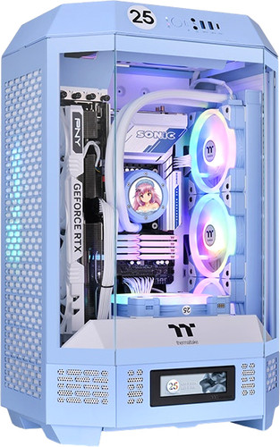 Корпус Thermaltake The Tower 300 Hydrangea Blue CA-1Y4-00SFWN-00 - фото