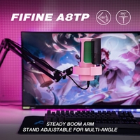 Проводной микрофон FIFINE A8T (розовый) - фото