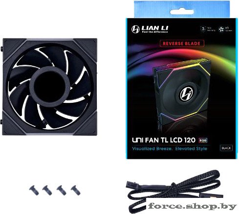Вентилятор для корпуса Lian Li Uni Fan TL LCD 120 Reverse G99.12RTLLCD1W.R0 - фото