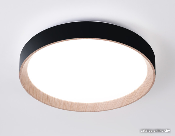 Светильник-тарелка Ambrella FZ1324 (черный/светлое дерево) - фото
