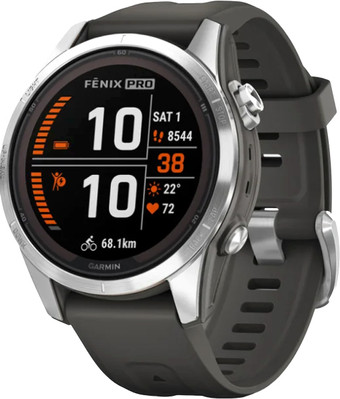 Умные часы Garmin Fenix 7S Pro Solar (серебро/графит) - фото