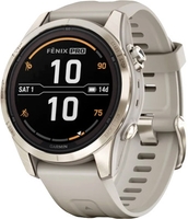 Умные часы Garmin Fenix 7S Pro Sapphire Solar (мягкое золото/песок) - фото