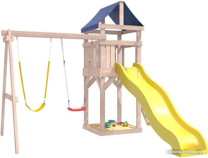 Игровой комплекс National Tree Company С гибкими качелями IgroWoods ДКНП-11 (не окрашен) - фото
