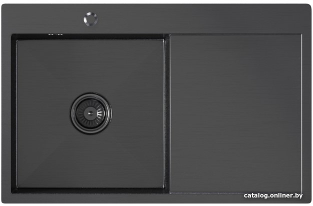 Кухонная мойка Mixline Pro 552922 (черный графит, с сифоном) - фото