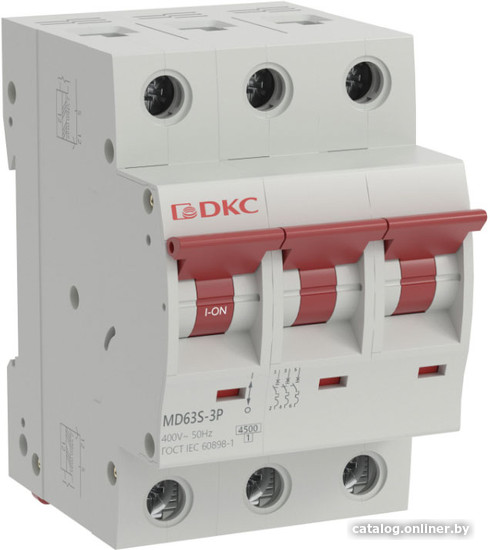Выключатель автоматический DKC Yon Max MD63S 3P 6A C 4.5kA 3М - фото