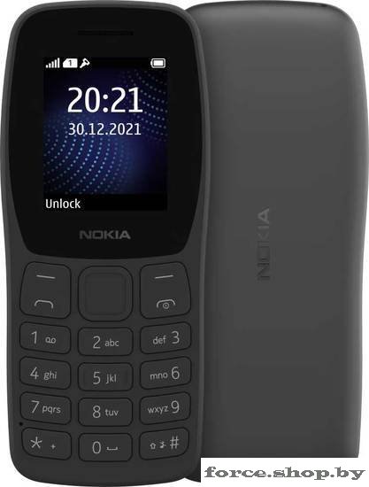 Кнопочный телефон Nokia 105 (2022) A-1410 Dual SIM (черный) - фото