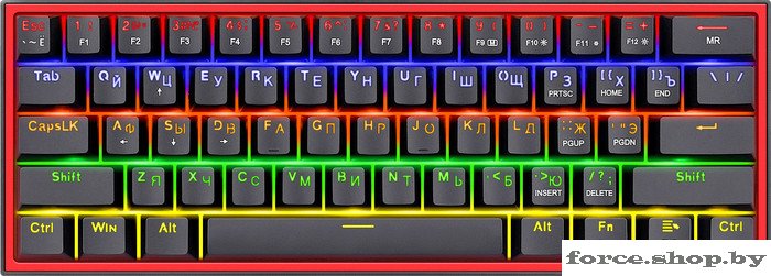 Клавиатура Redragon Fizz (черный/красный) - фото