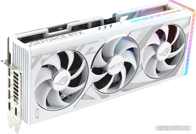 Видеокарта ASUS ROG Strix GeForce RTX 4080 Super 16GB GDDR6X White OC Edition ROG-STRIX-RTX4080S-O16G-WHITE - фото