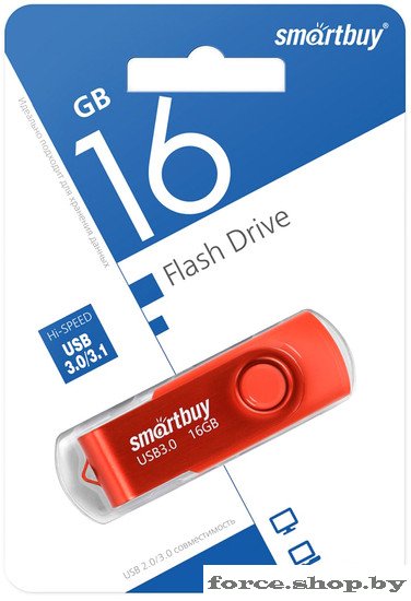 USB Flash SmartBuy Twist 3.0 16GB (красный) - фото