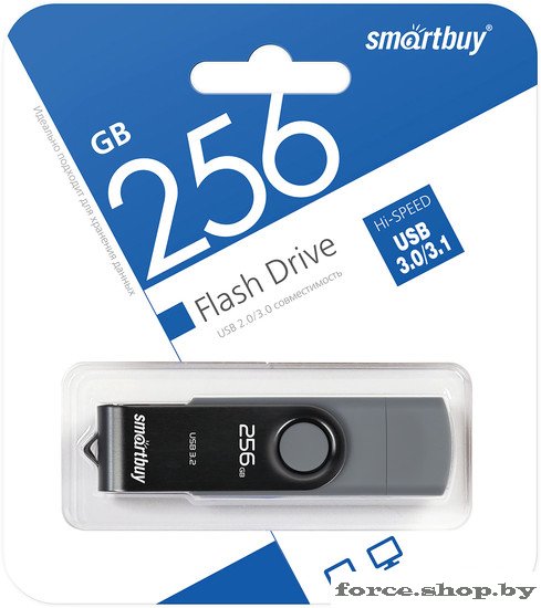 USB Flash SmartBuy Twist Dual 256GB (черный) - фото