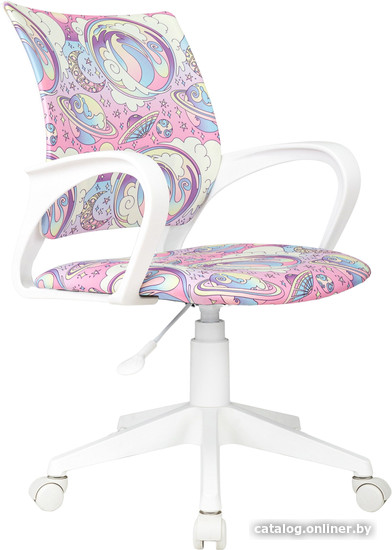 Офисное кресло Бюрократ Burokids 1W 1942510 (мультиколор розовая луна/пластик белый) - фото