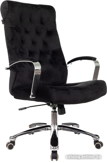 Офисное кресло Бюрократ T-9928SL Fabric (черный Italia Black/крестовина металл хром) - фото