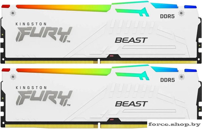 Оперативная память Kingston FURY Beast RGB 2x32ГБ DDR5 5200 МГц KF552C40BWAK2-64 - фото