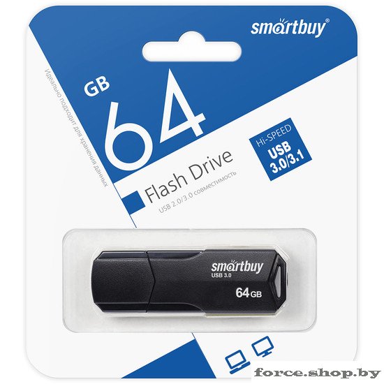 USB Flash SmartBuy Clue 3.0 64GB (черный) - фото