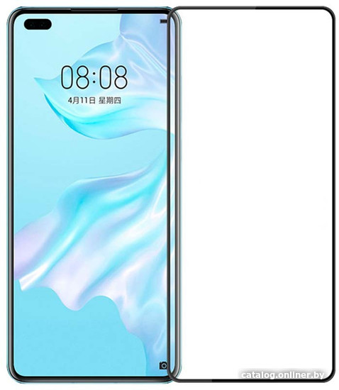 Защитное стекло Case 111D для Huawei P40 (черный глянец) - фото