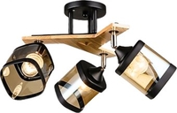 Люстра средней высоты Aitin Pro НПБ 02-3x60-101 N5292/3 (черный/дерево) - фото