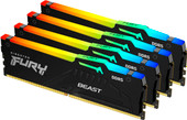 Оперативная память Kingston FURY Beast RGB 4x32ГБ DDR5 5200 МГц KF552C40BBAK4-128 - фото