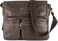 Мужская сумка Poshete 196-1260-6-DBW (коричневый) - фото