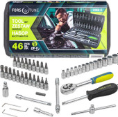 Набор трещотка с головками и битами FORSandTUNE 2462-5 (46 предметов) - фото