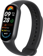 Фитнес-браслет Xiaomi Smart Band 9 (черный, с черным силиконовым ремешком, международная версия) - фото