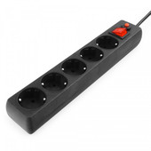 Сетевой фильтр General Lighting GPS 5м 3x1 471005 (с выключателем, черный) - фото