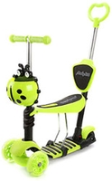 Трехколесный самокат Moby Kids Божья коровка 3 в 1 641274 (зеленый) - фото