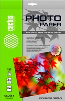 Фотобумага CACTUS Глянцевая A4 180 г/кв.м. 100 листов CS-GA4180100 - фото