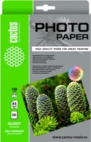 Самоклеящаяся бумага CACTUS Глянцевая A5 130 г/м2 50 листов CS-GSA513050 - фото