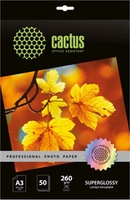 Фотобумага CACTUS суперглянцевая A3 260г/м2 50 л Prof CS-HGA326050 - фото