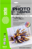Фотобумага CACTUS Матовая A4 230 г/кв.м. 100 листов CS-MA4230100 - фото