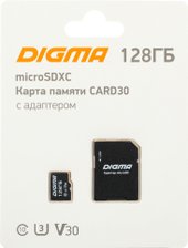 Карта памяти Digma MicroSDXC Class 10 Card30 DGFCA128A03 - фото