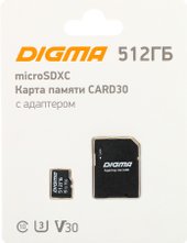 Карта памяти Digma MicroSDXC Class 10 Card30 DGFCA512A03 - фото