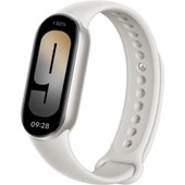 Фитнес-браслет Xiaomi Smart Band 9 (серый титан, со светло-серым силиконовым ремешком, международная версия) - фото