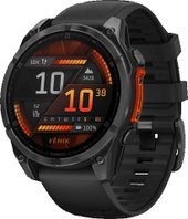 Умные часы Garmin Fenix 8 47мм (серый, черный силиконовый ремешок) - фото