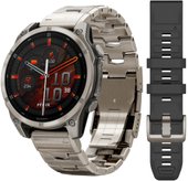 Умные часы Garmin Fenix 8 Sapphire, Titanium 47мм (светло-серый, титановый ремешок) - фото