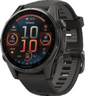 Умные часы Garmin Fenix 8 Sapphire 43мм (титановый угольно-черный DLC, пепельно-серый ремешок) - фото