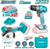 Total TCKLI20278 (шуруповерт, болгарка, 2 АКБ, кейс) - фото