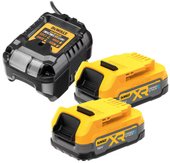 Аккумулятор с зарядным устройством DeWalt DCB1102E2 (18В/2x1.7 Ач + 12-18В) - фото