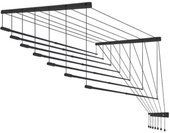 Сушилка для белья Comfort Alumin Потолочная 7 прутьев Black Style Telescop 120-200 см (алюминий) - фото