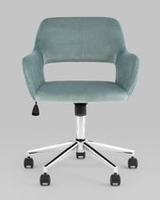 Офисное кресло Stool Group Ross chrome velvet Olive 61 (велюр серо-зеленый) - фото
