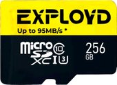 Карта памяти Exployd Premium Series microSDXC 256GB EX256GCSDXC10UHS-1-ELU3 W/A-AD - фото