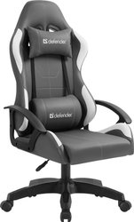Игровое (геймерское) кресло Defender Chromos (серый/белый) - фото