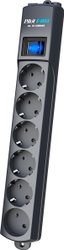 Сетевой фильтр Pilot S-Max (3 м, 6 розеток, серый) - фото