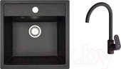 Кухонная мойка БелЭворс Rio + смеситель Like F8007122 (черный) - фото